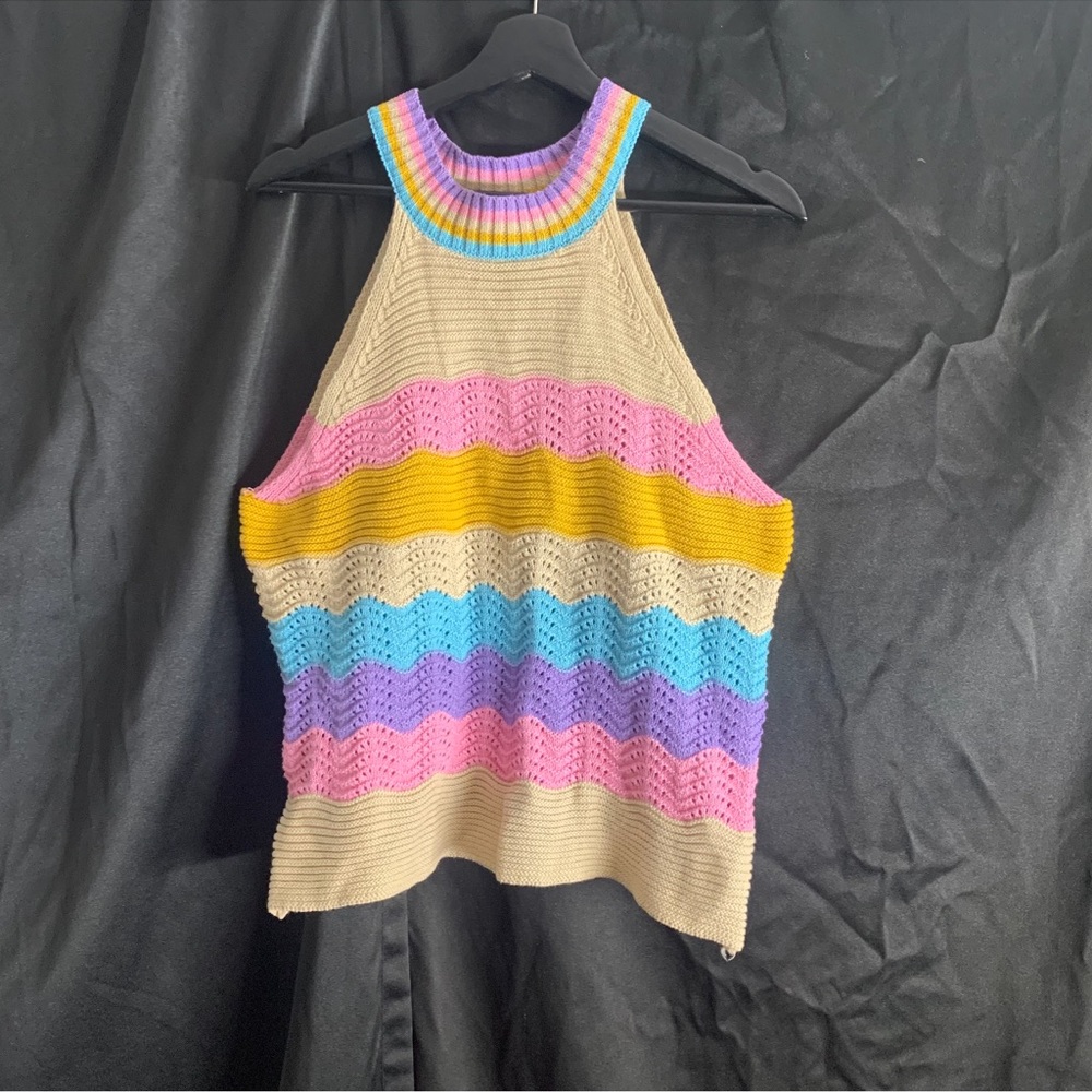Revolve THML Crochet Knit Halter Top - Picture 2 of 6